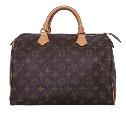 Speedy 30, &pound;715, Handbags, Brown, Canvas/Leather, Front view